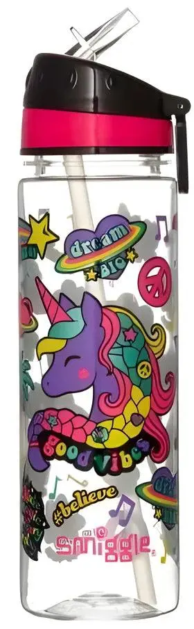 Smiggle Express Water Drink Bottle With Flip Top Spout, Unicorn Print 1