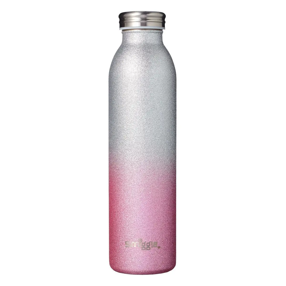 Smiggle Glitter Slimline Stainless Steel Drink Bottle 600Ml - Pink 1