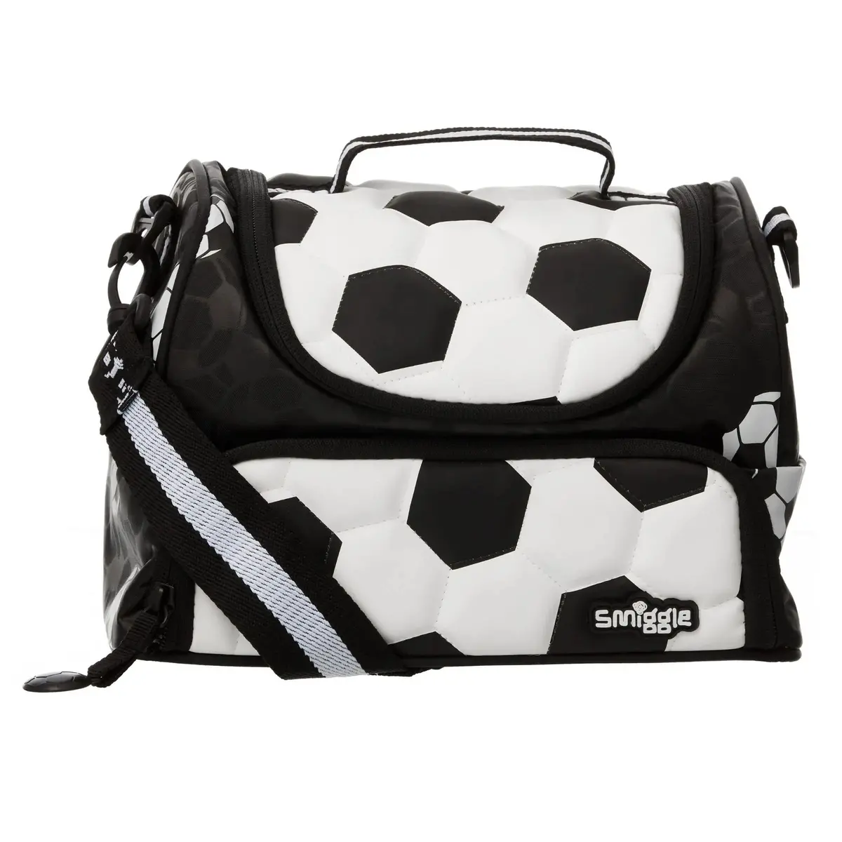 Smiggle Goal Double Tier Lunchbox With Strap - Black 1