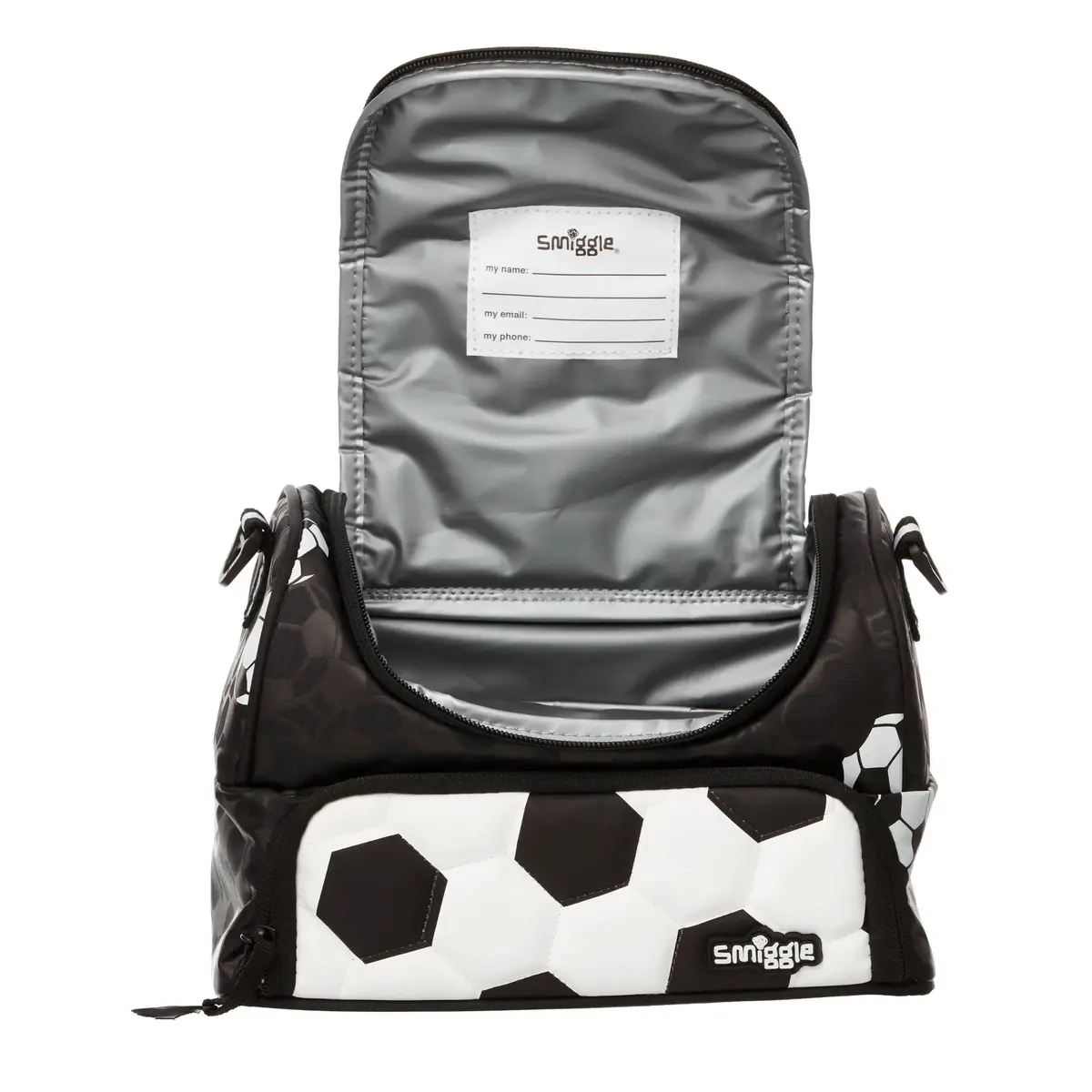 Smiggle Goal Double Tier Lunchbox With Strap - Black 2