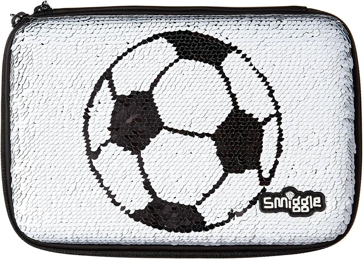 Smiggle Goal Reversible Sequin Hardtop School Pencil Case 1