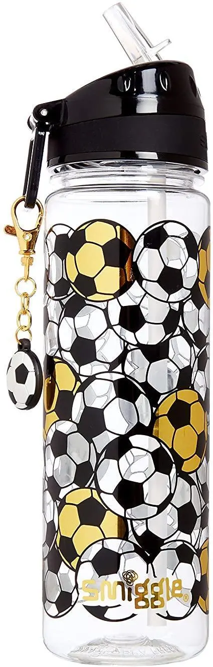 Smiggle Gold Kids Water Drink Bottle - Football Print 1
