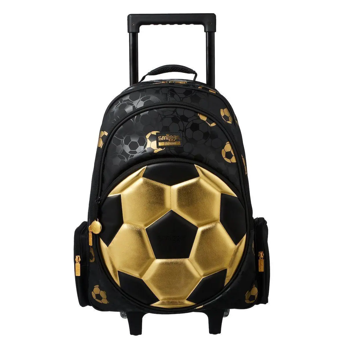 Smiggle Gold Trolley Kids Travel Backpack With Motion Activated Light Up Wheels 1