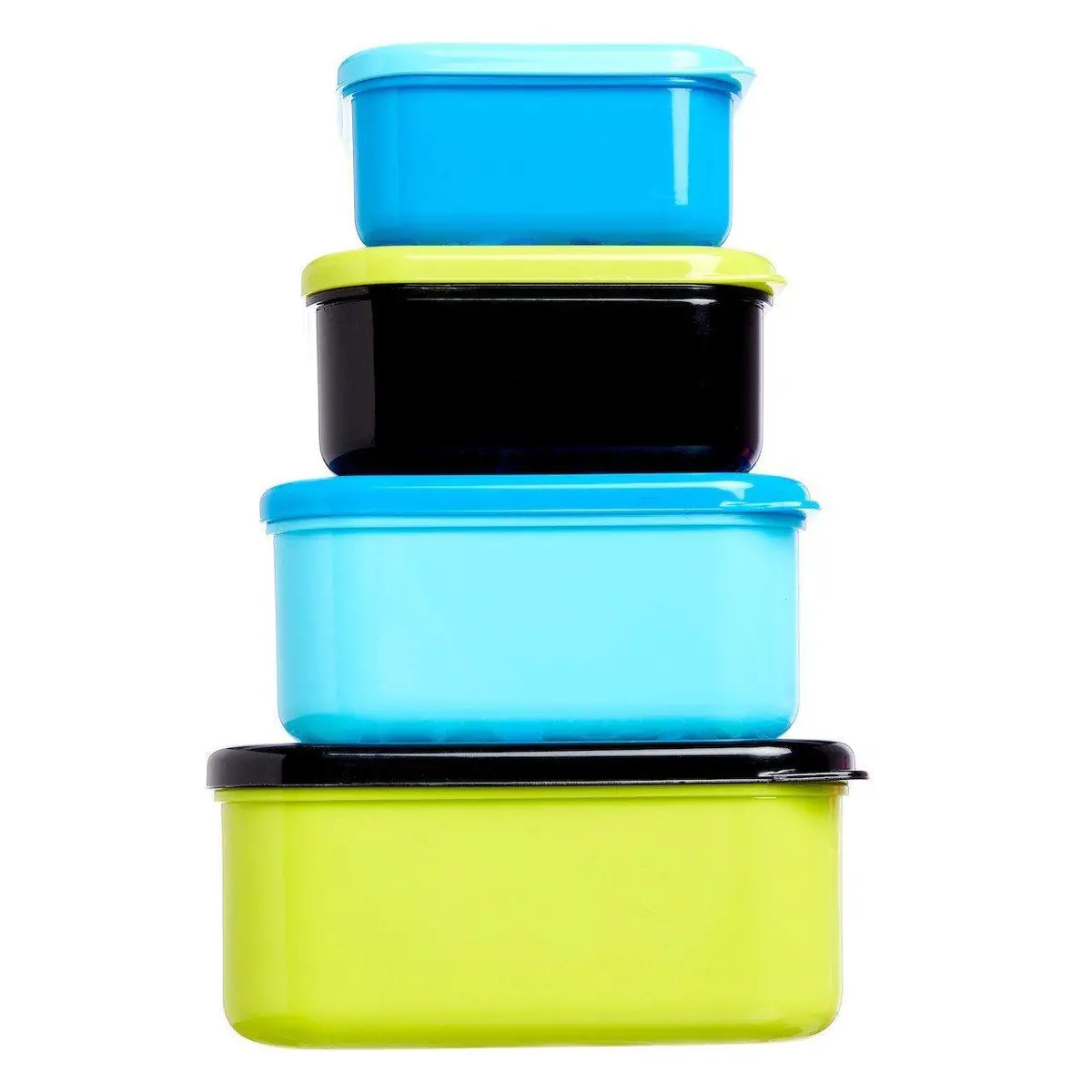 Smiggle Happy Snack N' Stack Containers X 4 - Black 1
