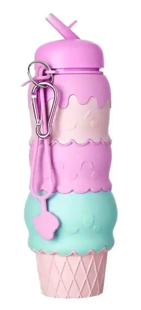 Smiggle Ice Cream Silicone Water Bottle - Pink 1