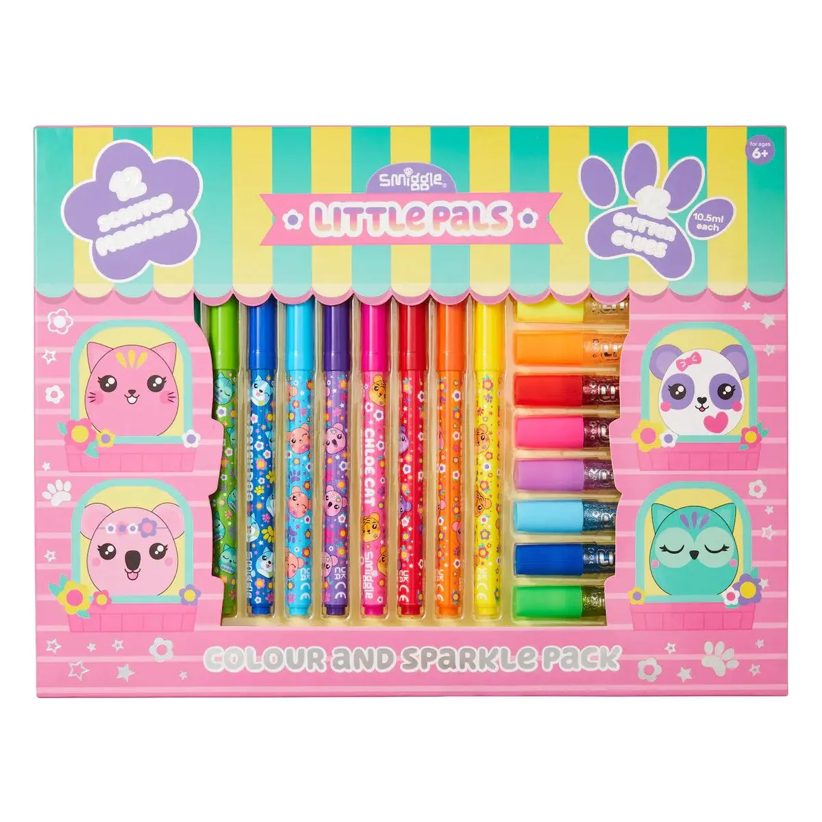 Smiggle Little Pals Marker And Glitter Glue Pack 1