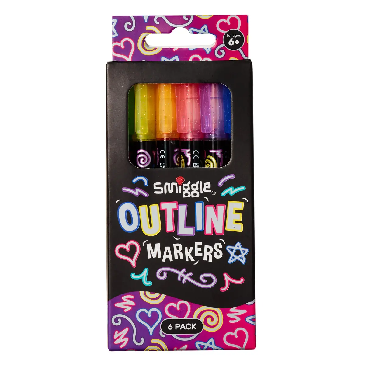 Smiggle Outline Marker Pack X6 1