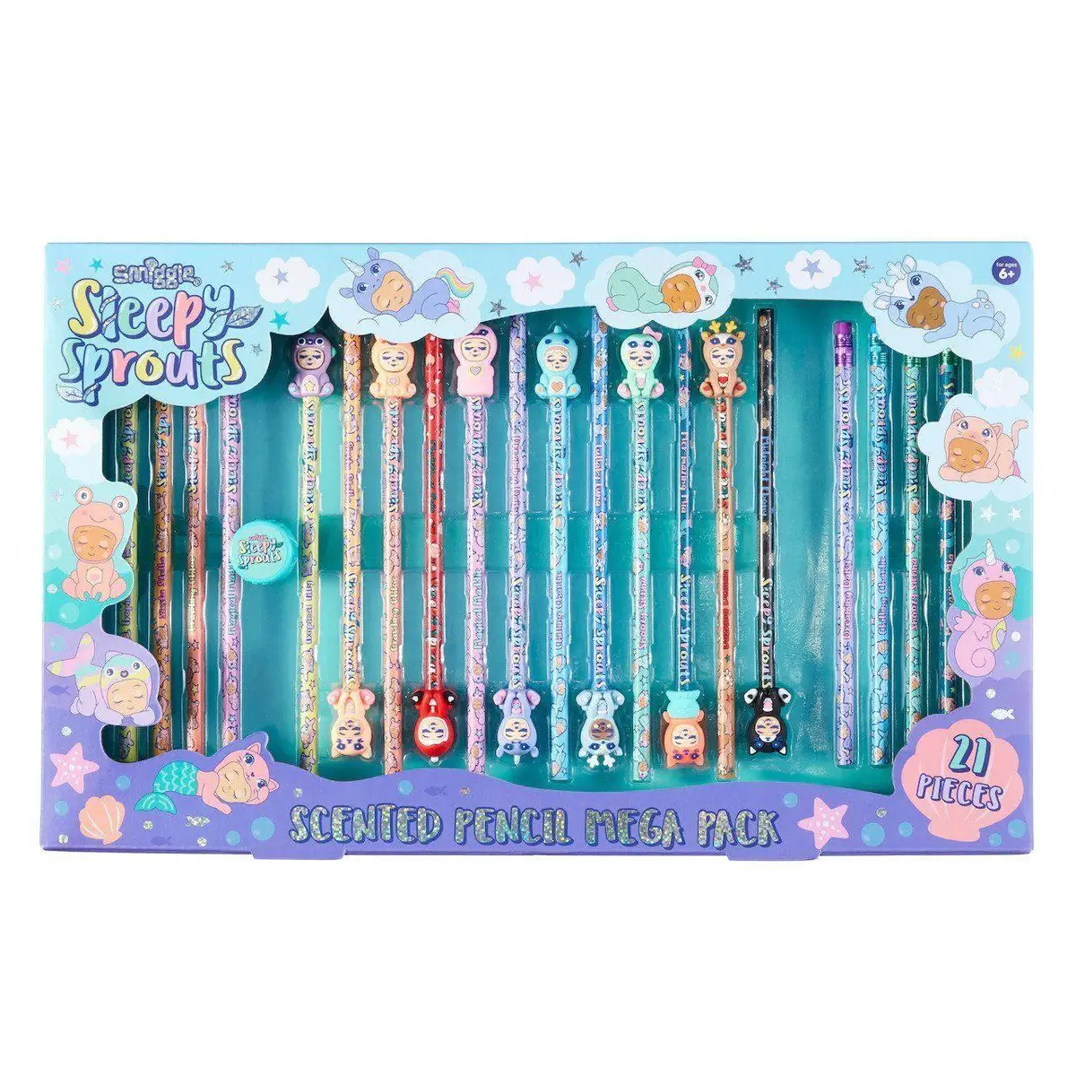 Smiggle Sleepy Sprouts Scented Pencil Mega Pack 21 Pieces 1