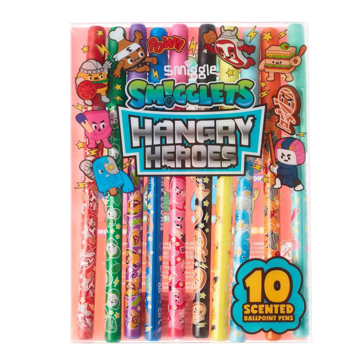 Smiggle Smigglets Hangry Heroes Pen Pack X10 - Colour Mix 1
