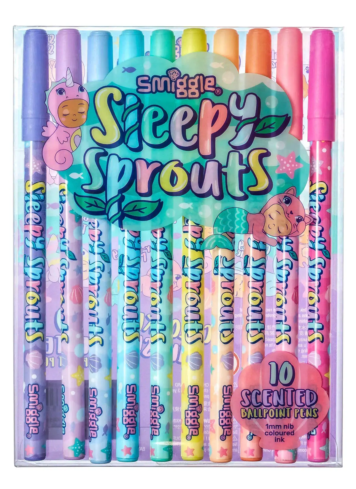 Smiggle Splash Sleepy Sprouts Scented Pen Pack X 10 1