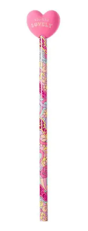 Smiggle Tops Eraser Pencil - Heart Pink 1