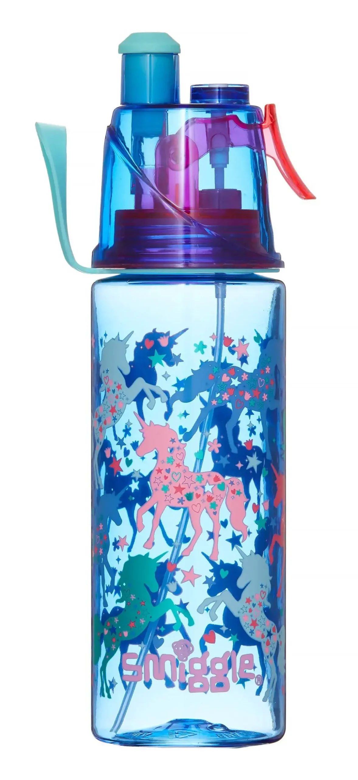 Smiggle Yeeha Spritz Drink Bottle - Cornflower Blue 1
