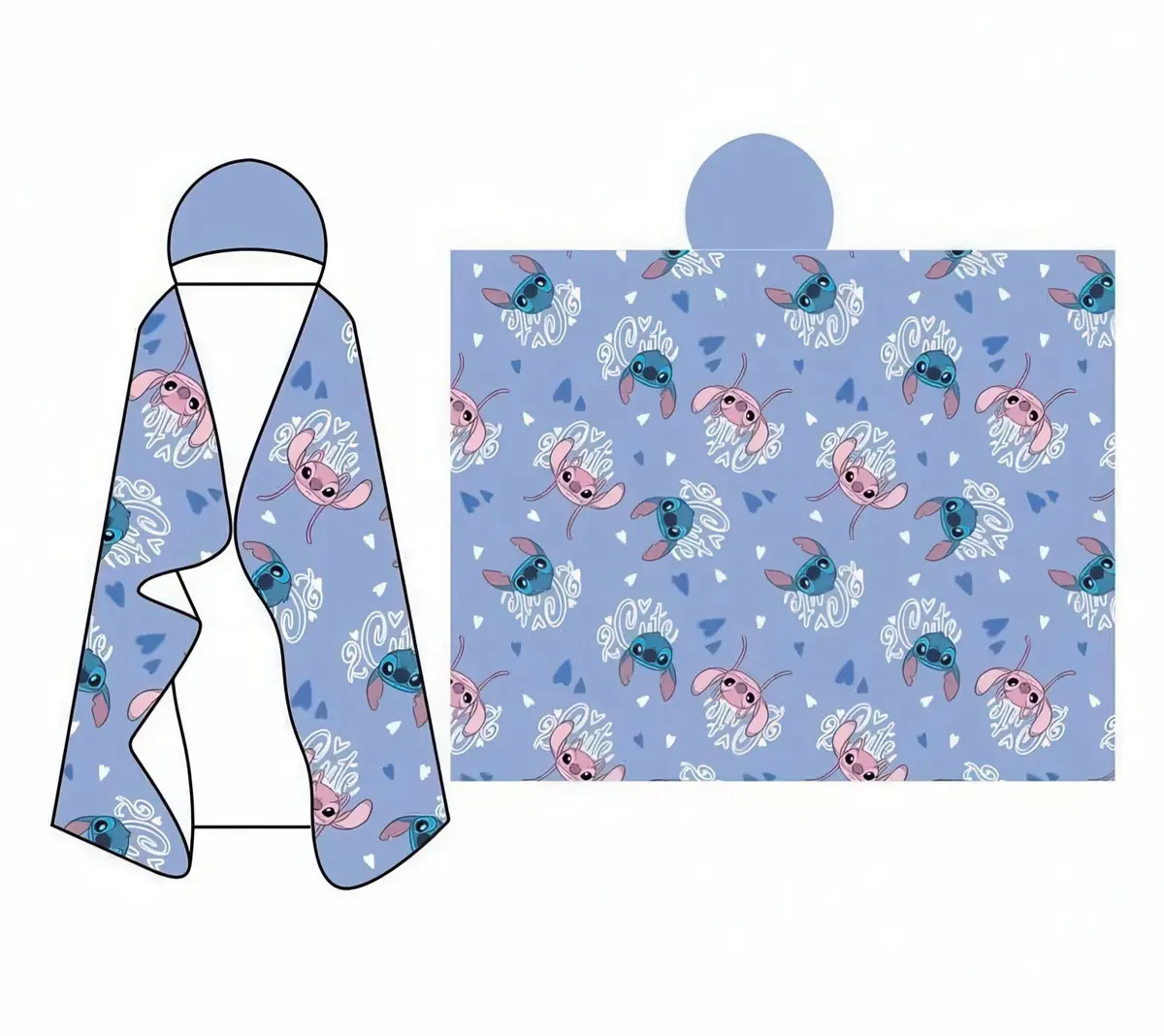 Stitch Disney Hooded Coral Fleece Blanket 120X150cm 2