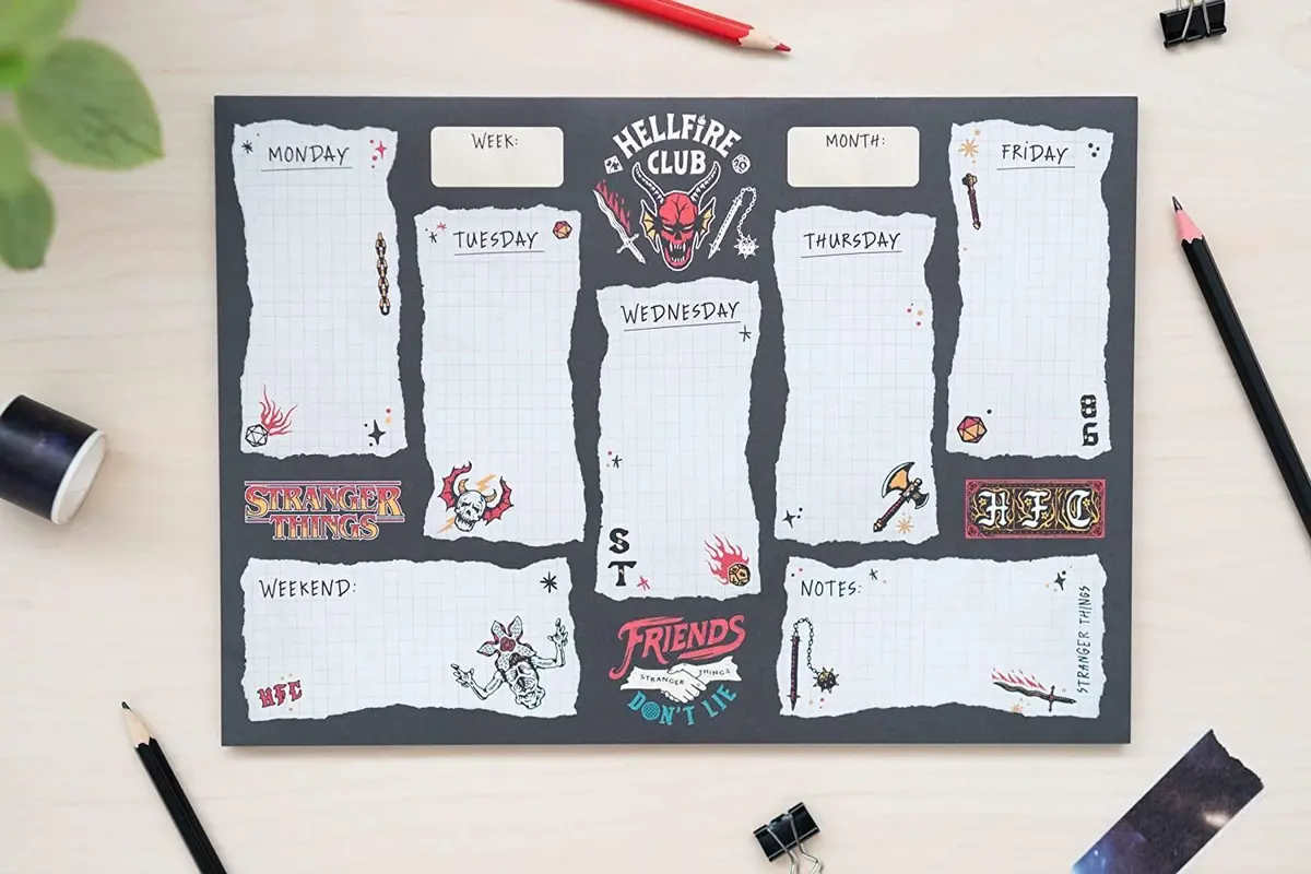 Stranger Things A4 Weekly Planner 2