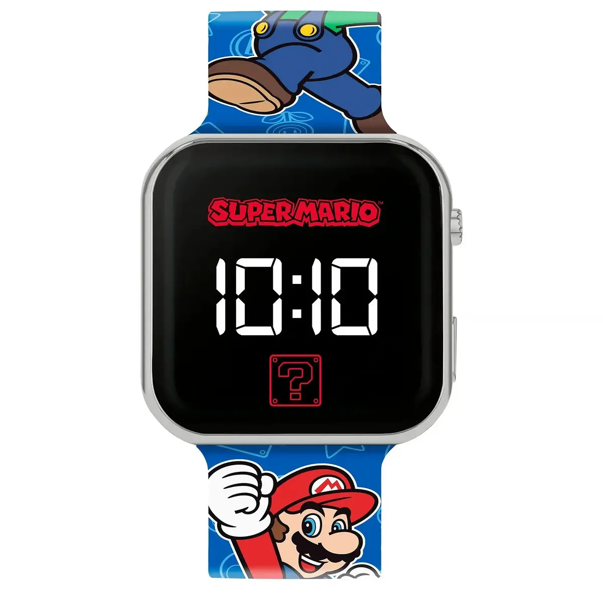 Super Mario Bros Blue Printed Strap Led Digital Watch 1