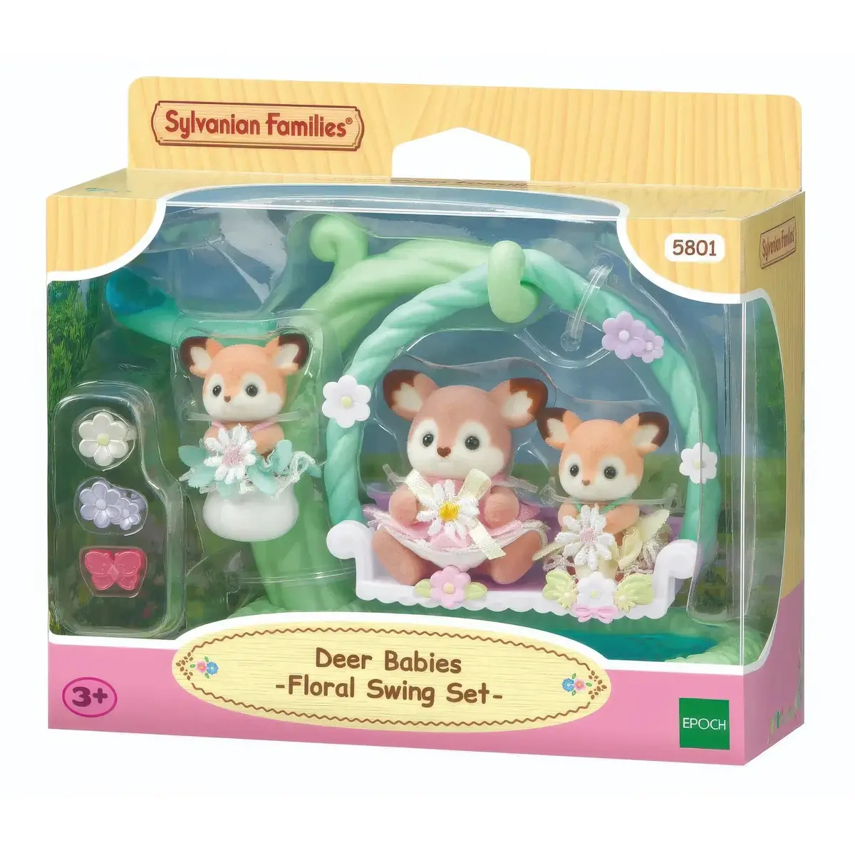 Sylvanian Families Deer Babies Floral Swing Set 1