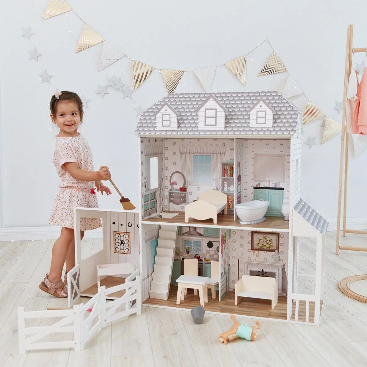 Teamson Td-12901A Dreamland Farm House Dolls House 1