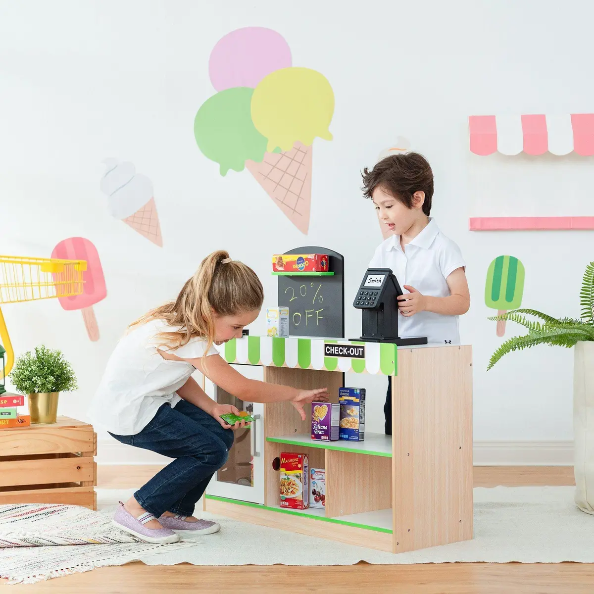 Teamson Cashier Austin Play Market Stand Activity Center 1
