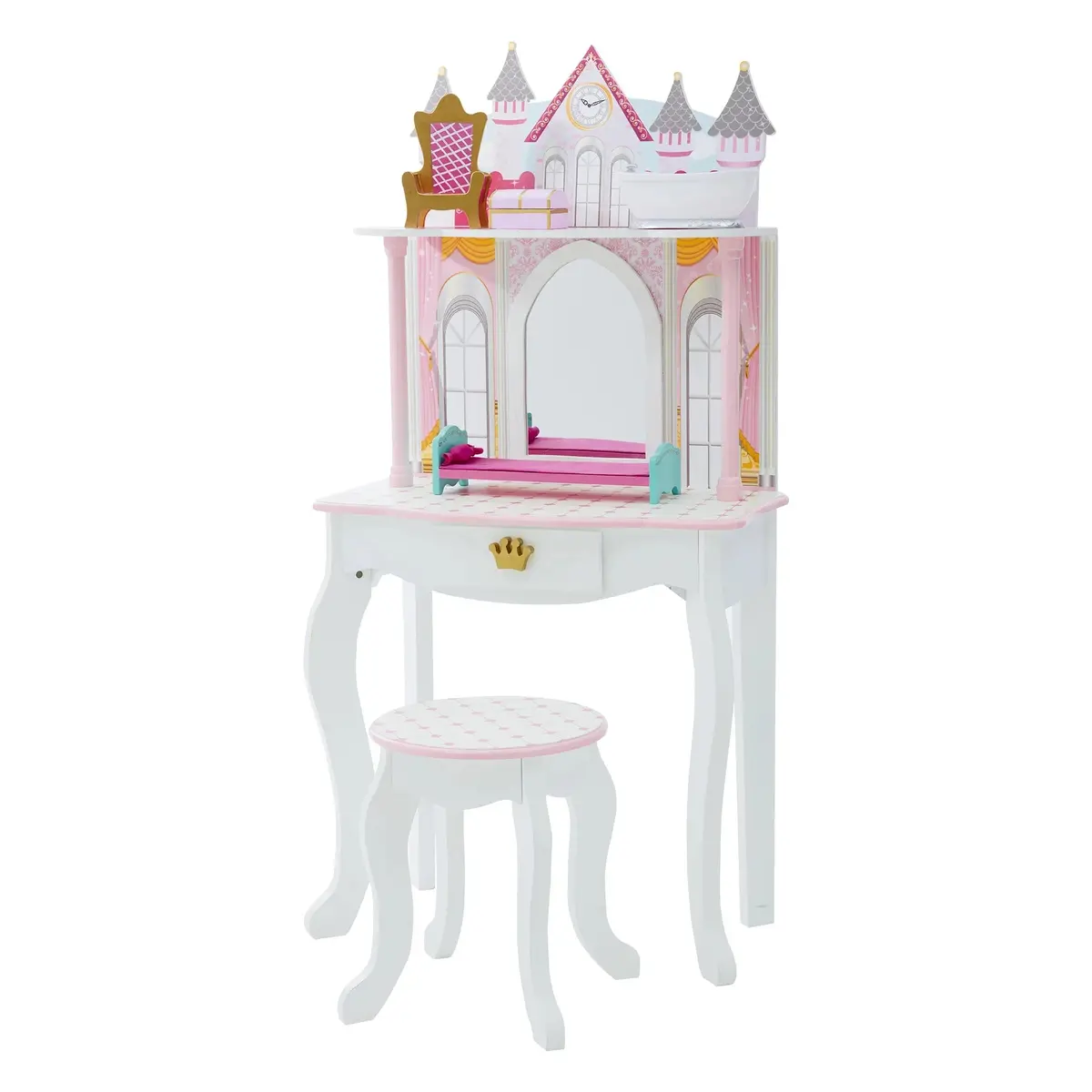 Teamson Usa Kids Dreamland Princess Wooden Play Vanity Set 1