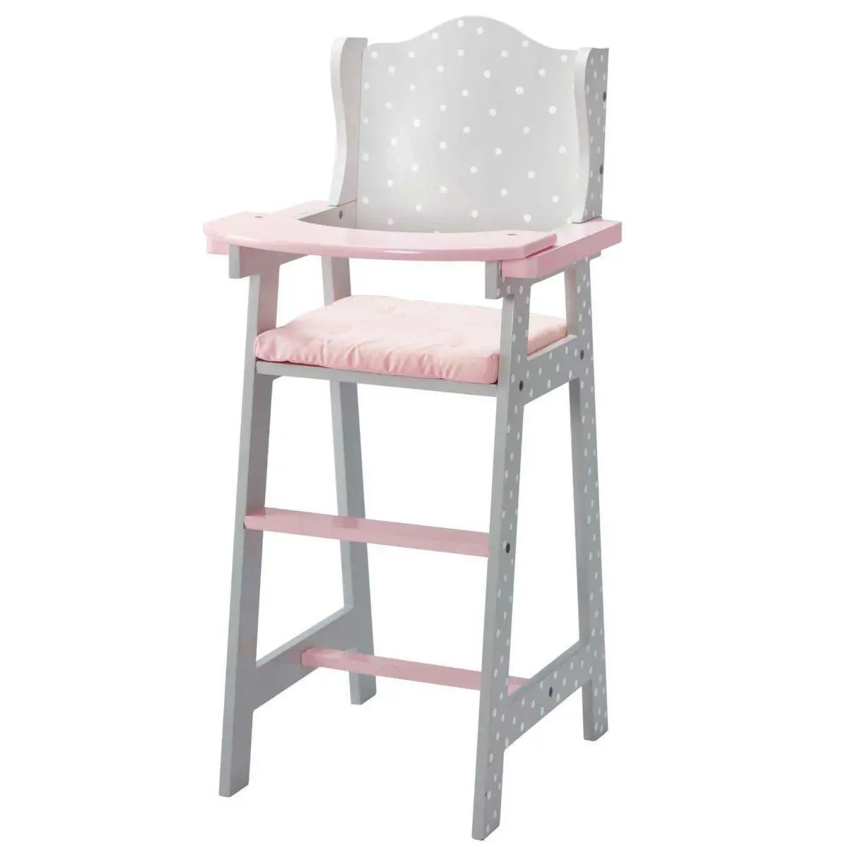 Teamson Usa Td-0098Ag Polka Dots Princess Baby Doll High Chair - Gray Dolls Accessories 1