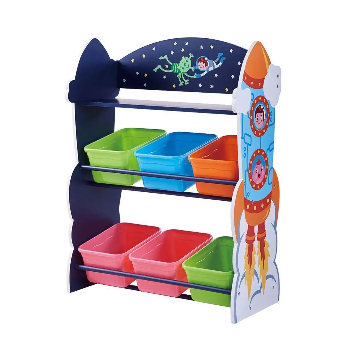 Teamson Usa Td-12695A Outer Space Toy Organizer With Storage Bins Furniture 1