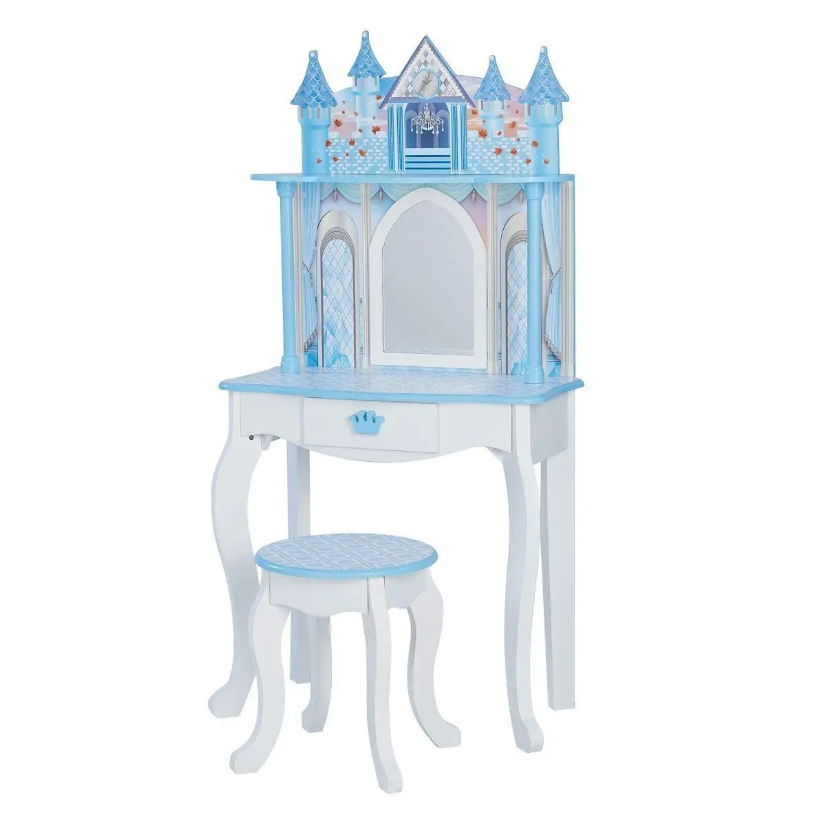 Teamson Kids Dreamland Castle Toy Vanity Set - White / Ice Blue 1