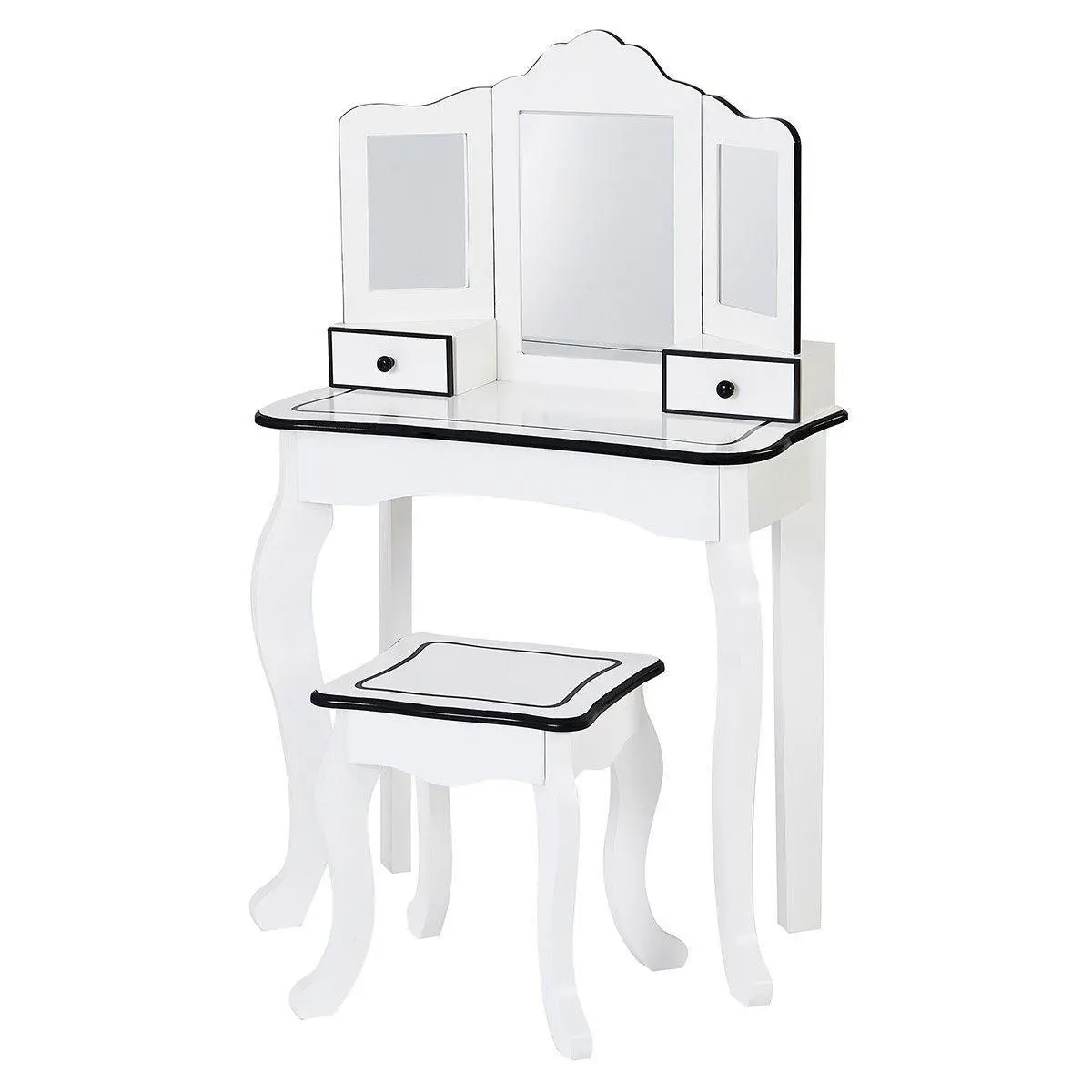 Teamson Usa Little Lady Adriana Play Vanity Set - White /Black Furniture 1