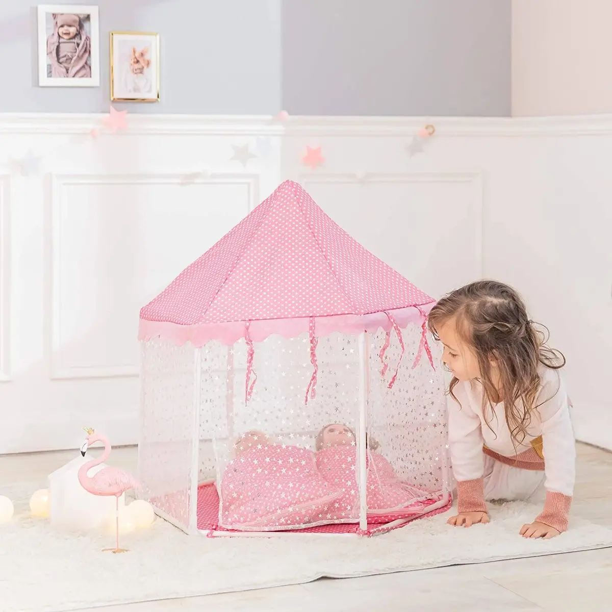 Teamson Usa Td-13029A Olivia's Little World Td-13029A Dolls Tent With Sleeping Bags Pink 1