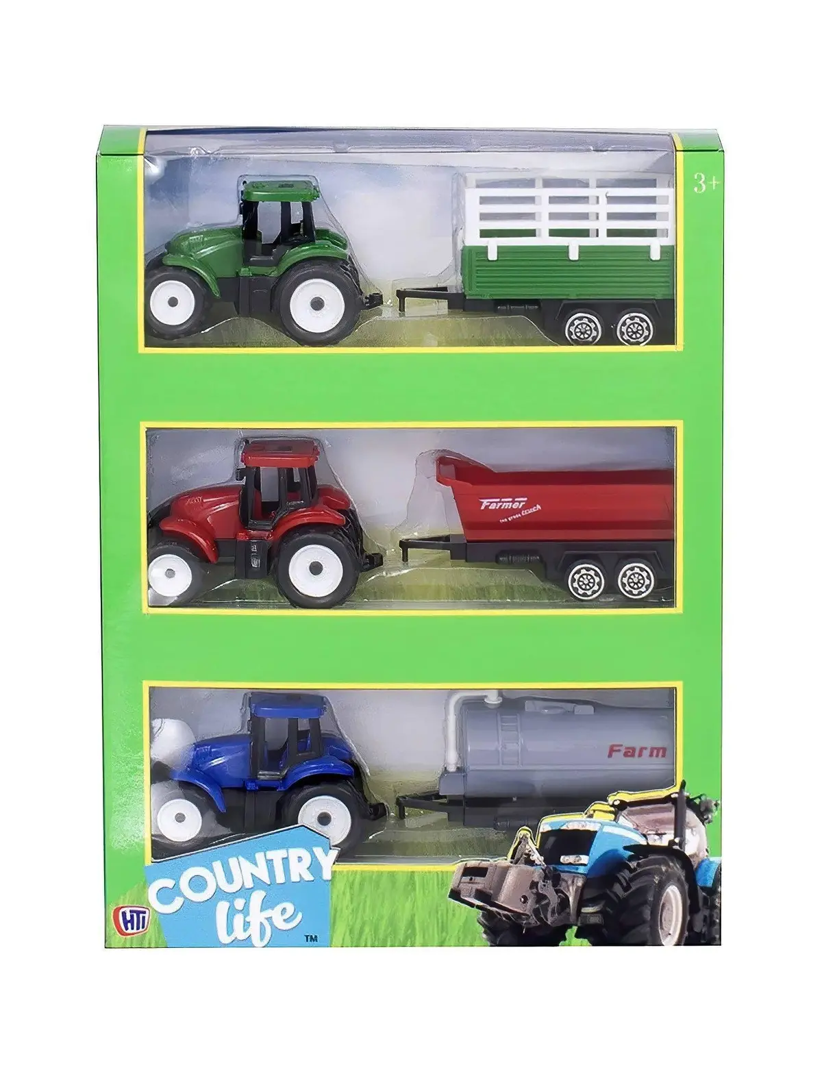 Teamsterz Country Life Tractor And Trailer Playset - Pack Of 3 Cars 1
