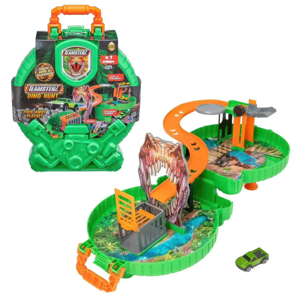 Teamsterz Dino Hunt Packaway Wheel Playset 1