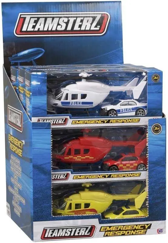 Teamsterz Emergency Response Helicopter & Car Playsets 1