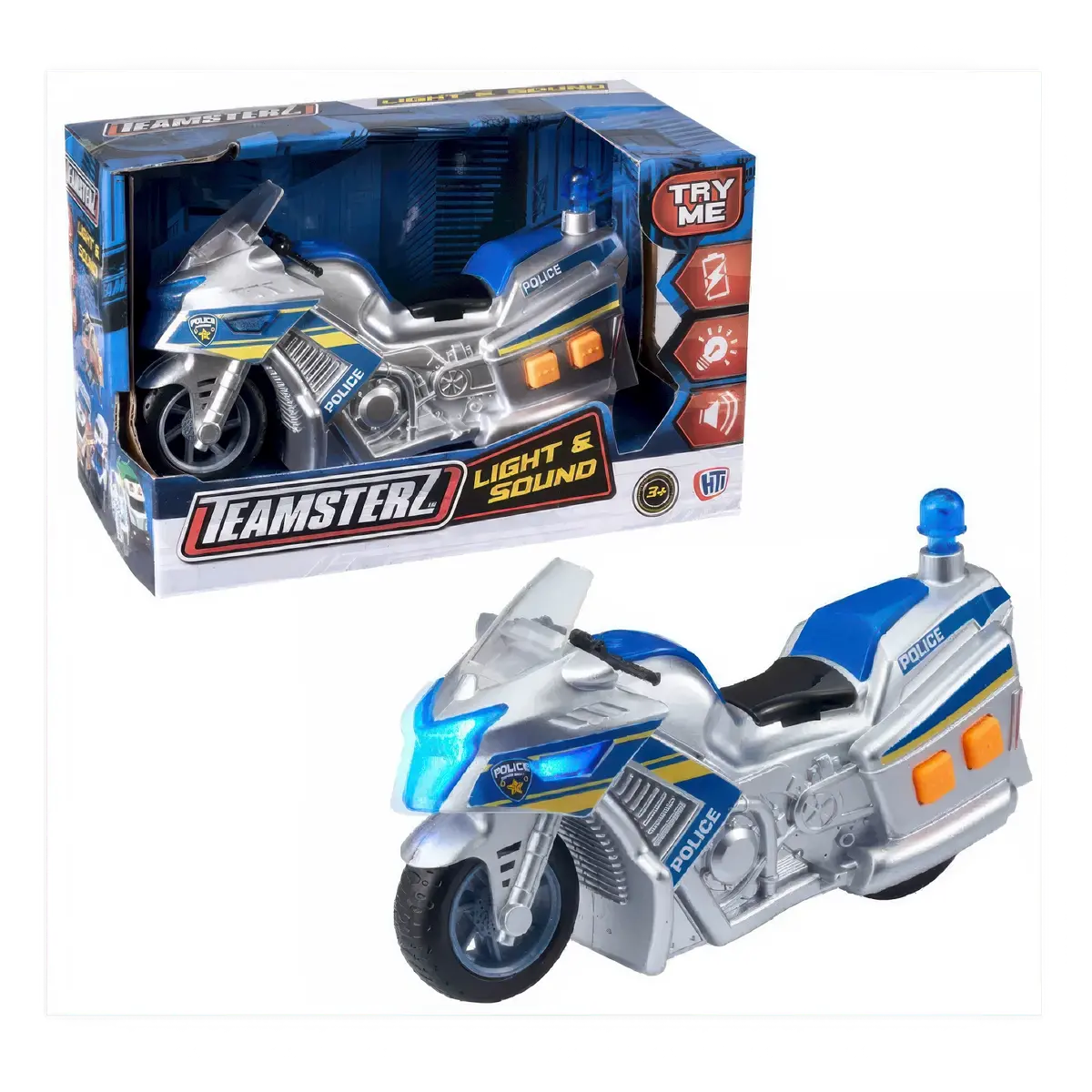 Teamsterz Light & Sound Police Motorbike With Figure 1