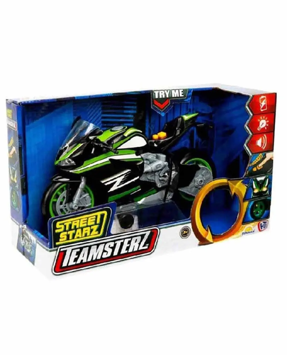 Teamsterz Lights & Sounds Green Racing Motorbike 1