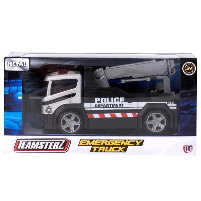 Teamsterz Metal Emergency Truck Vehicle - 4-Inch Police Department Tow Truck 1