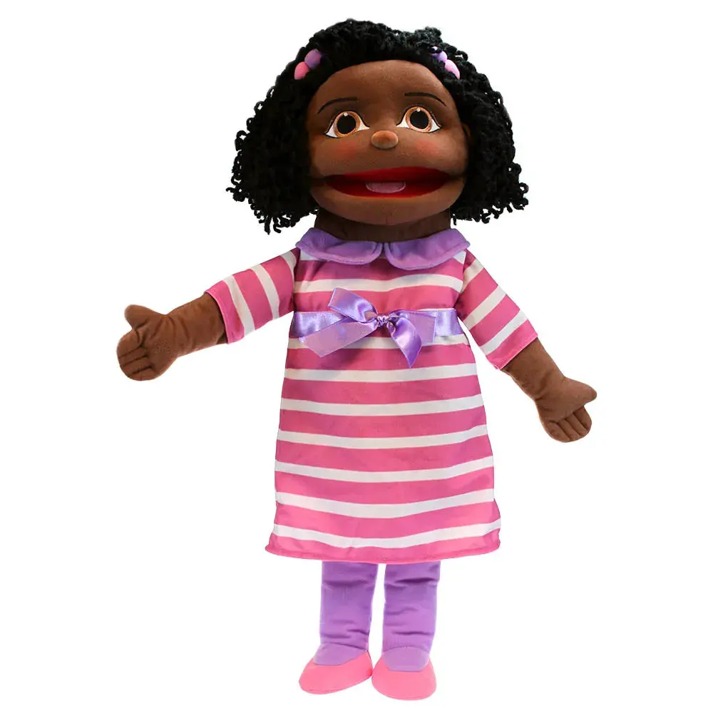 The Puppet Company - People Puppet Buddies - Medium Girl (Dark Skin Tone) 1