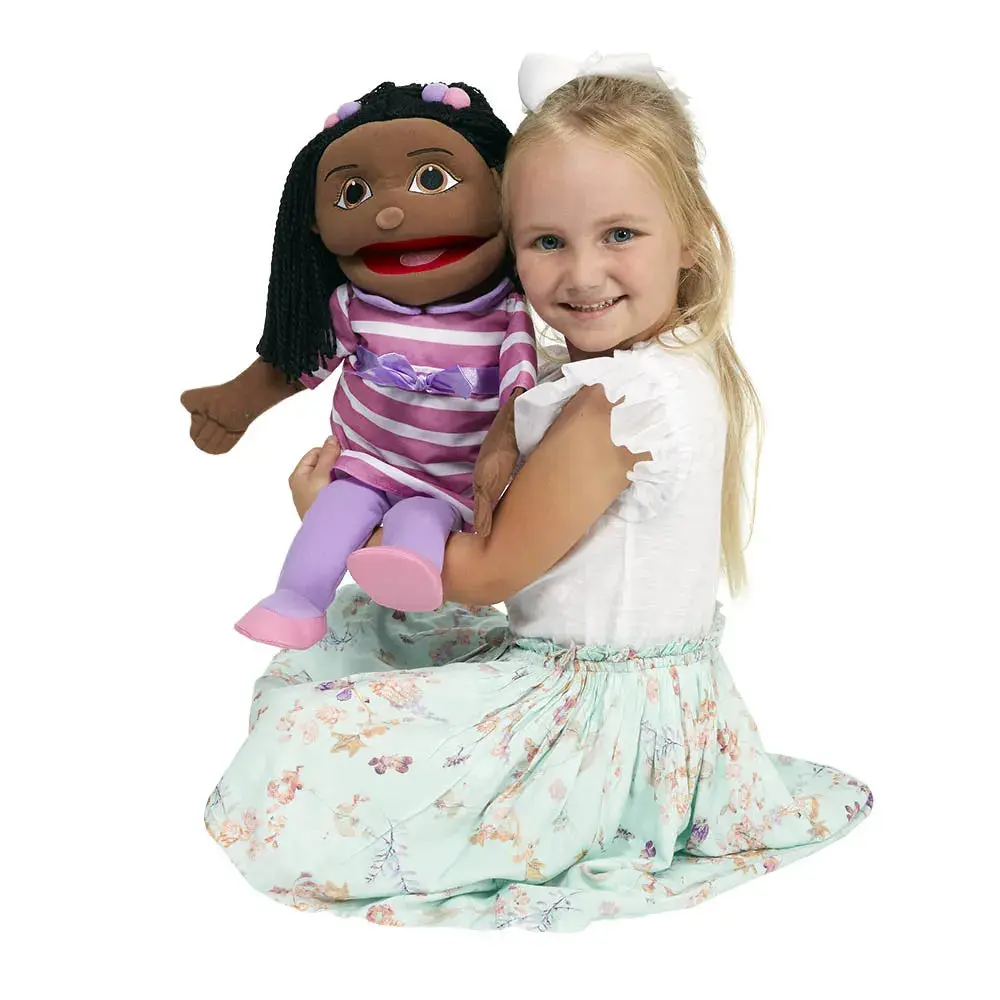 The Puppet Company - People Puppet Buddies - Medium Girl (Dark Skin Tone) 2