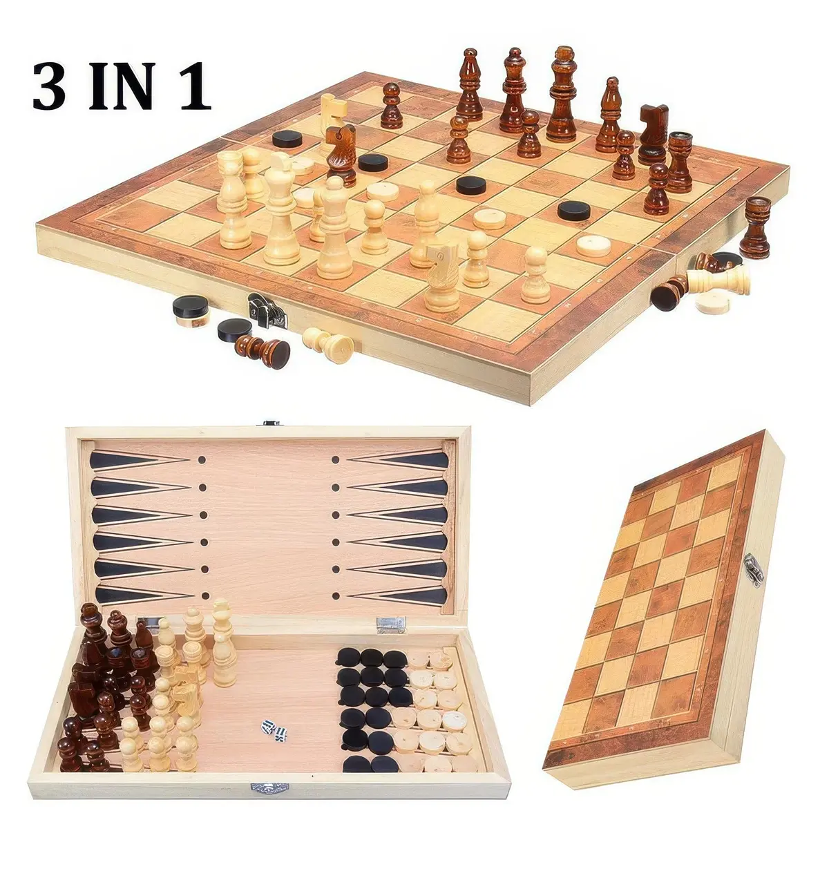 Traditional Games 3 In 1 Board Game 1