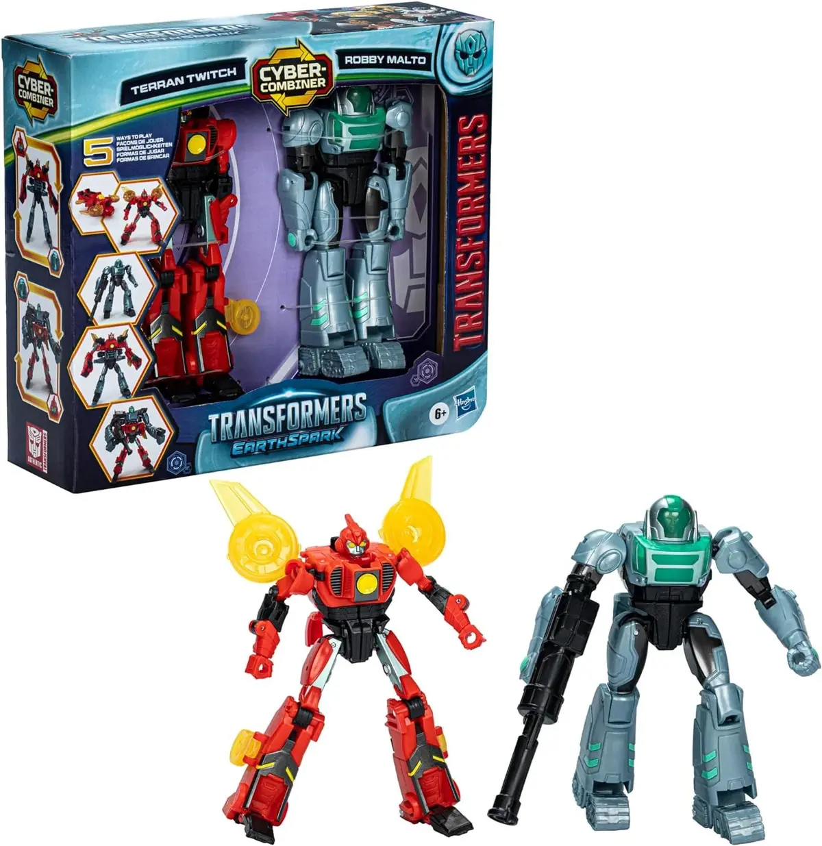 Transformers Earthspark Cyber-Combiner Terran Twitch And Robby Malto Robot 1