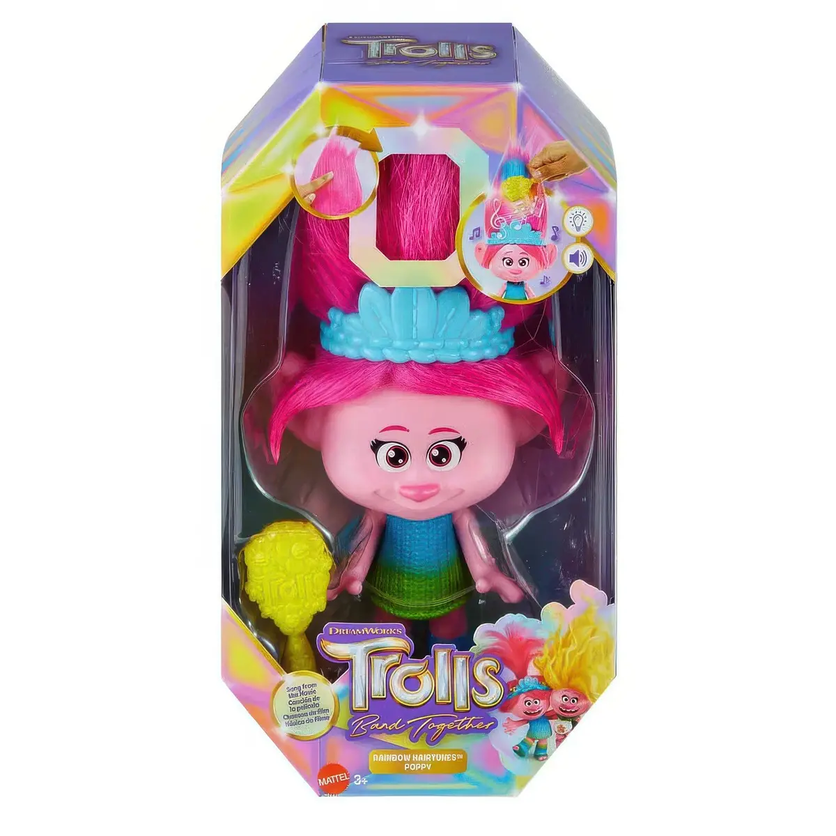 Trolls Rainbow Hair Sisters Interactive Poppy Doll 1
