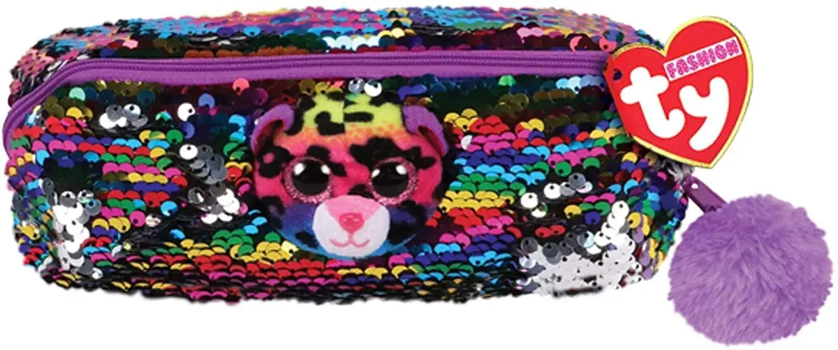 Ty Beanie Boo Dotty The Leopard Sequin Soft Toy Pencil Case 20Cm 1