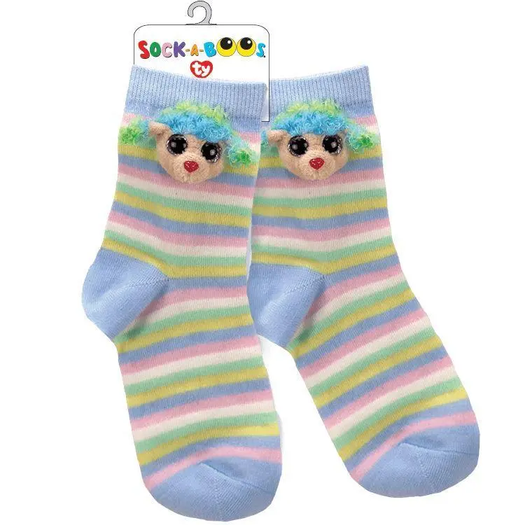 Ty Beanie Boo Fashion Slipper Socks - Rainbow Poodle 1