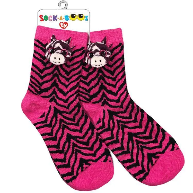 Ty Beanie Boo Fashion Slipper Socks - Zoey Zebra 1