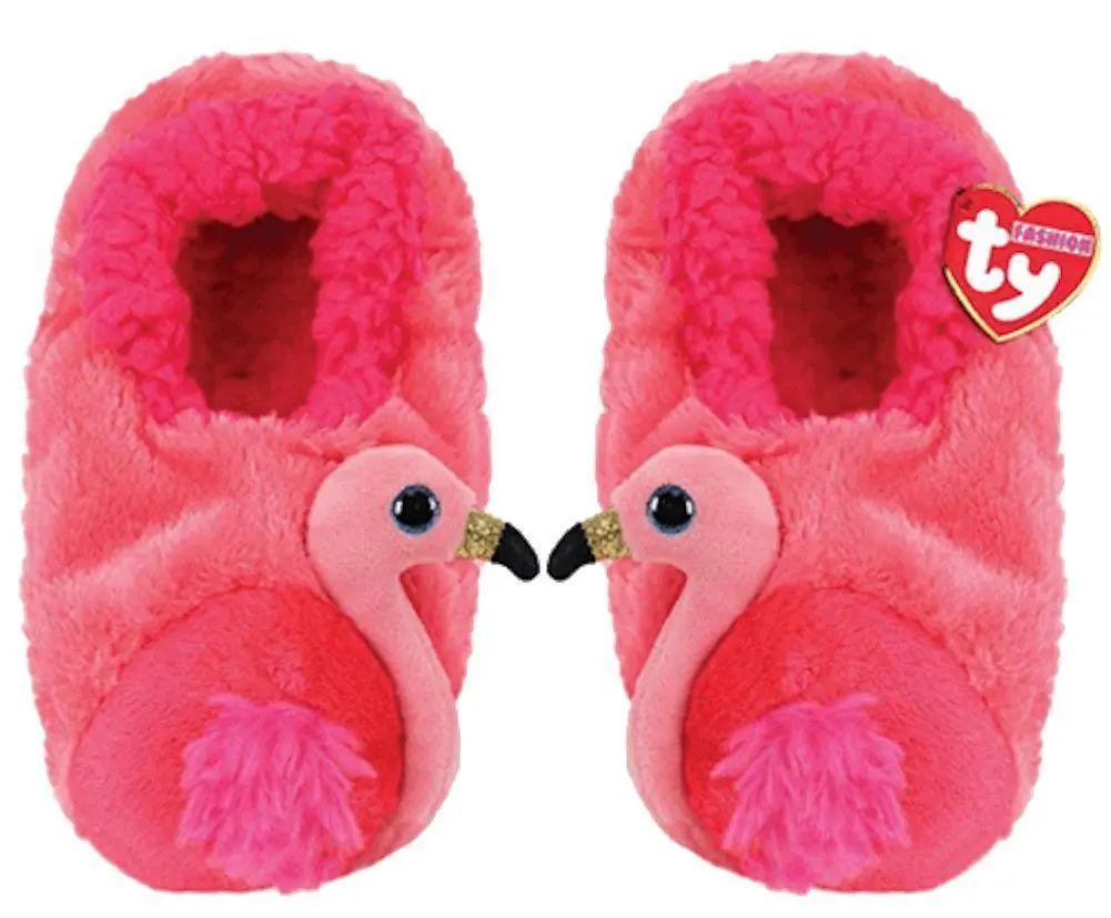 Ty Beanie Boo Slipper Socks - Flamingo 1