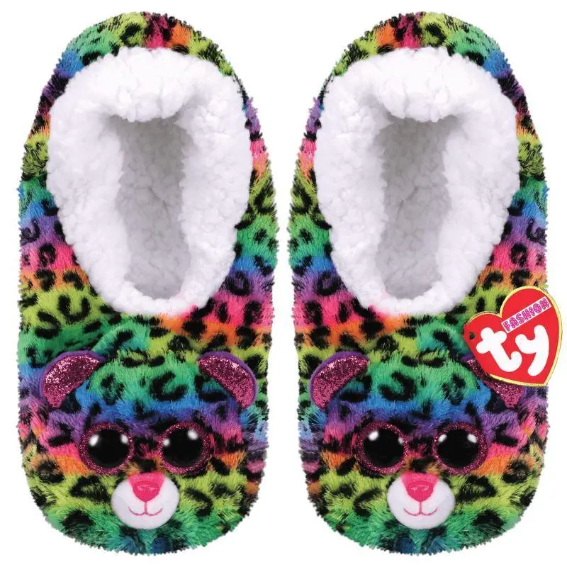 Ty Beanie Boo Soft Plush Slippers - Dotty Leopard 1