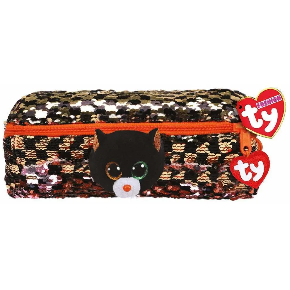 Ty Shadow Le Chat Soft Toy Sequins Pencil Case 20Cm 1
