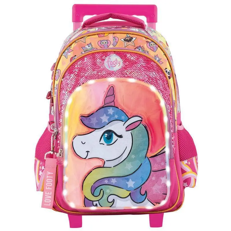 Footy Unicorn Led Sequins Trolley 45Cm School 1
