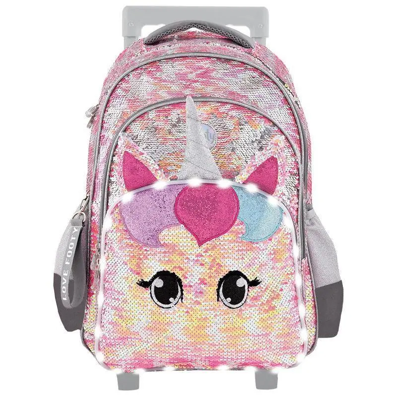 Footy Unicorn Led Sequins Trolley 45Cm School 1