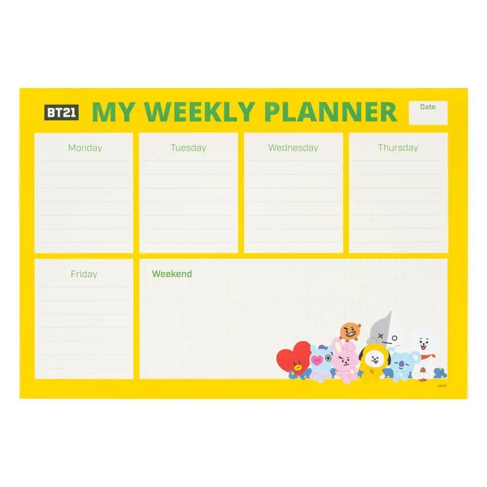 Weekly Planner Notepad A4 Bt21 1