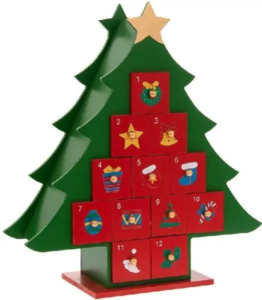 Wooden Christmas Tree With Advent Calendar 1