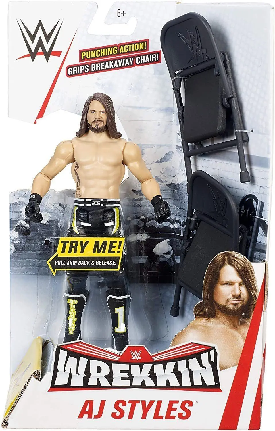 Wwe Ggp08 Wrekkin Aj Styles Action Figure With Accessories, 6 Inch Action Toys & Playsets 1
